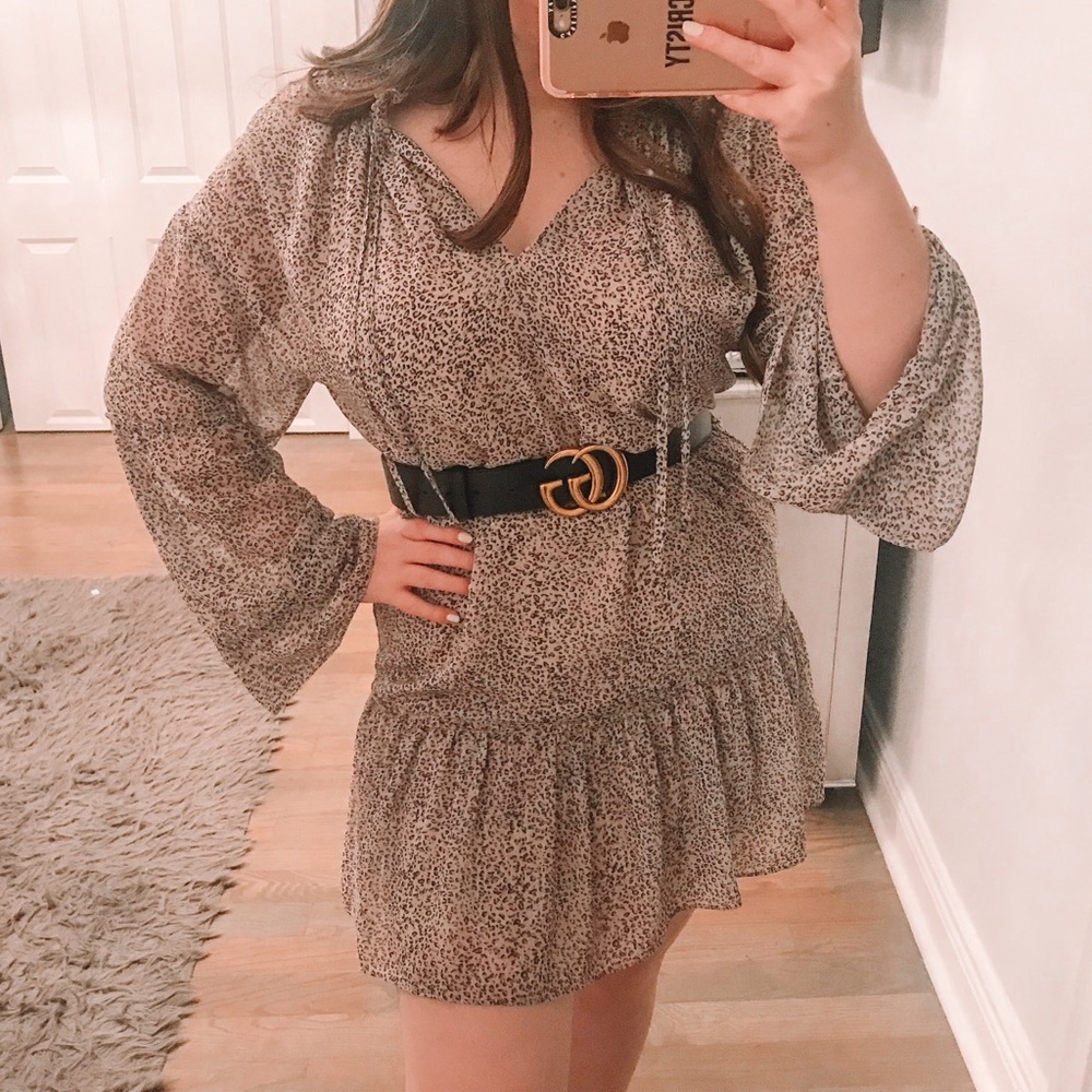 All Saints Animal Print Shift Dress